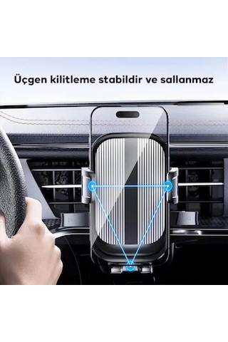 Polham Yuvarlak Havalandırma Uyumlu Araç İçi Telefon Tutucu, Sarsılmaz, Titremez, Mercedes, Audi Uym