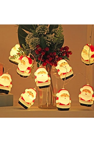 Kıyafetli Noel Baba Pilli Led Işıkl, Yılbaşı Cadılar Bayramı Parti Işıkları, Yılbağı Ağacı Süs Sarı