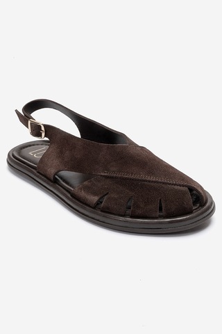 Luvishoes Belas Kahverengi Süet Hakiki Deri Kadın Sandalet