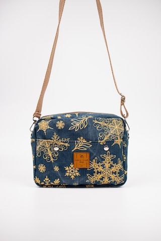 Fabric Craft Bag Omuz Çantası Kadın Taş Yıkamalı Duck Kumaş Çapraz Askılı Günlük Çanta Lacivert - Sarı