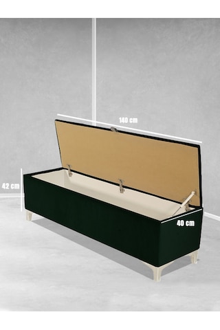Vetra V2 Sandıklı Puf Yeşil Dilimli Model Sandıklı Bench Puf - Sandıklı Yatak Ucu Bankı