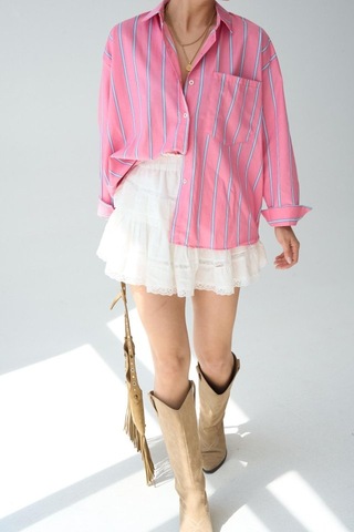 Cepli Gömlek - Pembe-mavi Pembe - Mavi