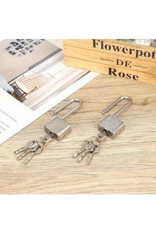 Besthome1 12 Adet Paslanmaz Çelik Kilit Uzun Dilli Anahtarlar, Ağır Hizmet Tipi Su Geçirmez