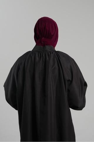Hürrem Bone Bordo Pratik Hazır Geçmeli Tesettür Eşarp Sandy Arkadan Çıtçıtlı Piliseli Hijab 2406 16 Bordo