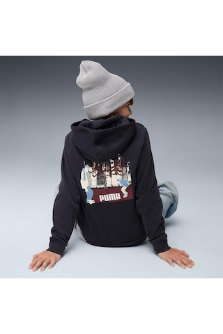 Puma Mid 90s Full Zip Çocuk Lacivert Kapüşonlu Ceket Lacivert