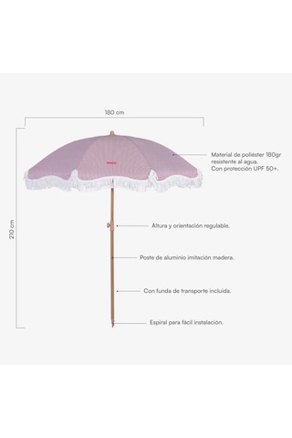 Flamingueo Marion Plaj Ve Bahçe Şemsiyesi Bordo Bordo