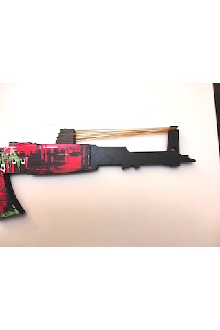 Ahşap Cs-Go Neon Revolution Skin Kaplamalı Ak-47 Tüfek