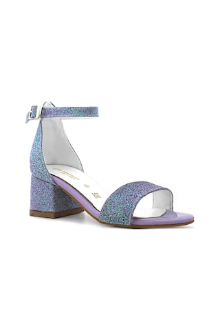 Lilo Simli Mor Tek Bantlı Kız Çocuk Topuklu Abiye Ayakkabı Mor