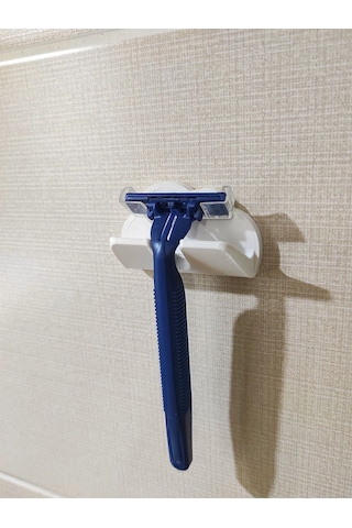 3 Adet Yapışkanlı Bulut Banyo Düzenleyici - Jilet Tutucu Plastik Aparat Siyah