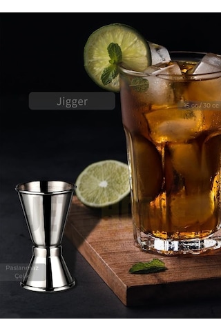 Jigger Çift Taraflı Bar Ölçeği Paslanmaz Kokteyl Ölçeği Barmen Ölçü Kabı Çelik 15/30 Cc
