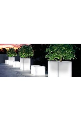 Küp Saksı Led Işıklı