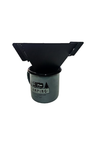Bushcraft Dripper Kamp Kahve Demleme Aparatı Demonte Siyah