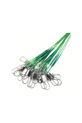 20 Parçalı Paslanmaz Çelik Balıkçılık Liderleri, Fırdöndüler - Yemler, Kancalar Ve Teçhizatlar İçin İdeal - 30cm
