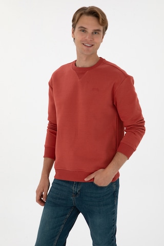 U.S. Polo Assn. Erkek Comfort Fit Bisiklet Yaka Şardonlu Gül Kurusu Basic Sweatshirt 50313757-VR026