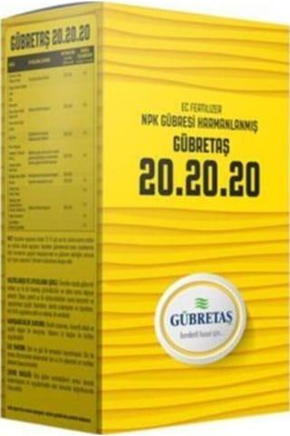 Gübretaş 20.20.20 Npk Ağaç Bitki Meyve Sebze Çiçek Gübre 1 KG