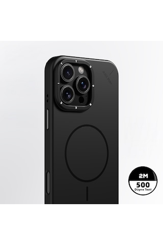 Apple Uyumlu iPhone 15 Pro Max Kılıf M-safe Şarj Özellikli Youngkit Dynamag Serisi Kapak Siyah