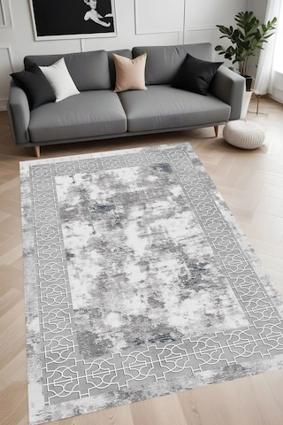Eliana Home Dijital Baskı Yıkanabilir Kaymaz Taban Salon Halısı Ve Yolluk Rvg0970-fnl219 Gri