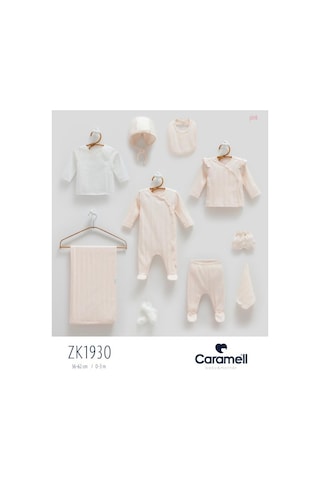 Caramell %100 Pamuk Beauty Girl 10 Parça Hastane Çıkışı Zıbın Seti Pembe Crml.zk1930.pmb