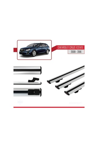 Chevrolet Cruze 2009-2016 Arası İle Uyumlu Basic Model Ara Atkı Tavan Barı Gri 3 Adet