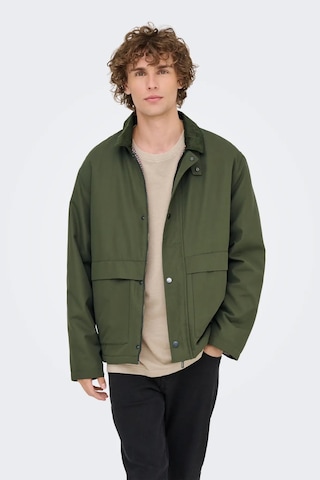 Only & Sons Kosmo Kadife Yaka Erkek Yeşil Ceket - 22034856-on Yeşil