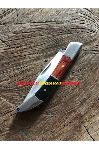 Özel Çelik Cep Bıçak El Yapımı Bıçak Avcı Kampçı Bıçağı Cep Bıçak Kahverengi