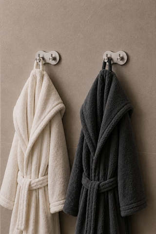 2'li Set Oval İkili Modern Banyo Askılık 100 Mm Paslanmaz Çelik Delmeden Yapışkan Montaj Inox