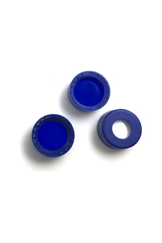 Mavi Vial Kapağı N9 - 9 Mm Vialler için - Ptfe Septa - Yarıksız