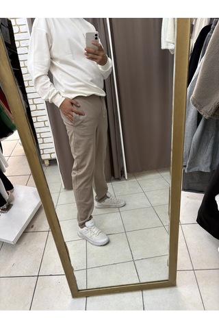 Tuba Toptaş Pike Jogger Pantolon Bej