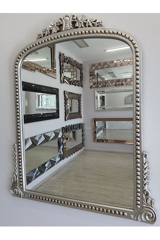 Ayna Denizi Lady Silver Model Gümüş Renk Dekoratif Ayna Gümüş