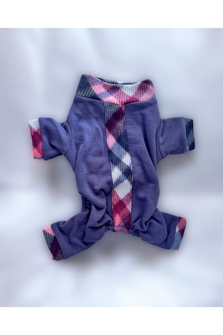 Kemique Monogram Purp Polar Kedi Tulum Pijama