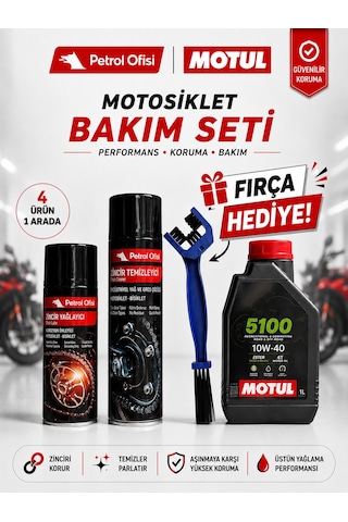 Motul 5100 10w-40 4t 1l Motor Yağı + Zincir Bakım Seti + Fırça