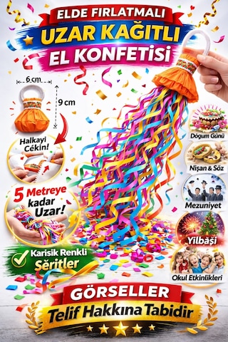 El Konfetisi, Temizlik Derdi Yok. En Güzel Anlarınıza Renk Katan Bir Ürün Diğer