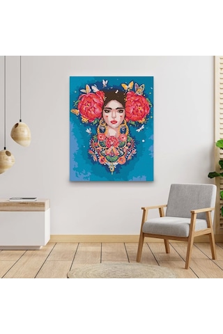 Sayılarla Boyama Seti 40 X 50 CM Tuval Şasesine Gerili Lady