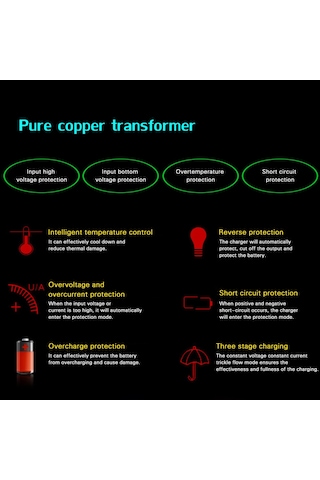 Symbee 12v Akıllı Akü Şarj Cihazı, 2a Akış, Sayısal Göstergeli, Akü Motosiklet İçin, Avrupa Standartı Eu