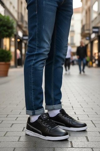 Papuçcity Kinetix Lukas Pu Erkek Sneakers Spor Ayakkabı Siyah