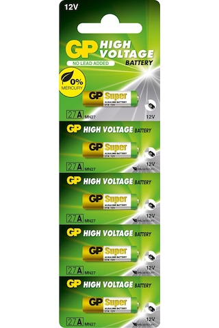 GP Super 27A MN27 12V Alkalin Kartela Pil 5'li