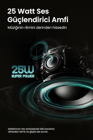 GravaStar Supernova Özel Seri Led Işıklı 25W Bluetooth Hoparlör
