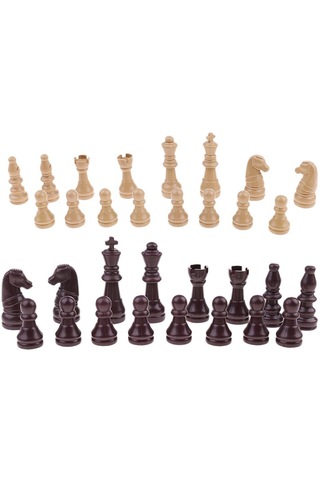 Homyl 16 Adet Yedek Plastik Satranç Taşları / Takımı Oyuncak Bej