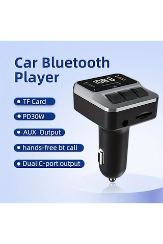 Honeybeeshop 2025 Yeni Araba Kablosuz 5 3 Fm Verici Koyu Kahverengi Hizli Sarj Pil Olmadan Araba Tak