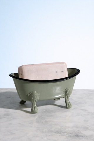 Dekoratif Metal Sabunluk Vintage Küvet Tasarım Banyo Sabunluk Banyo Lavabo Dekoru Açık Gri
