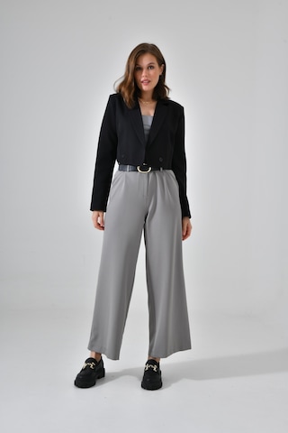 Siyah Kruvaze Crop Blazer Ceket Siyah