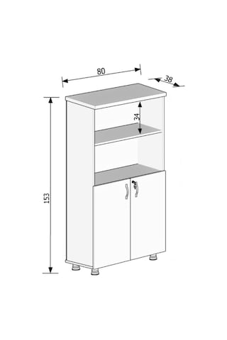 Modüler Dünyası Kapaklı Kitaplık Dosya Dolabı Beyaz - 80X38X153 (307767642) Beyaz