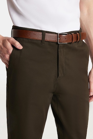 Tudors Erkek Regular Fit Chino Esnek Yandan Cepli Önü Fermuarlı Pamuklu Dokulu Haki Pantolon-34527 Haki