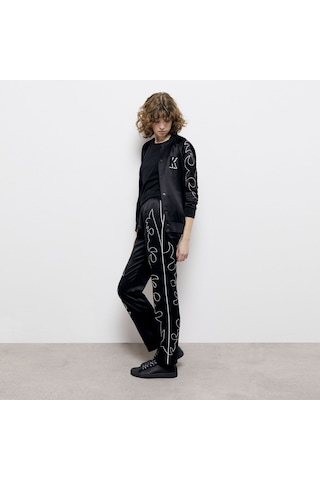 The Kooples Kadın İşlemeli Siyah Pantolon