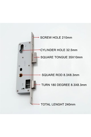 Geeroyoo Ahşap Ve Alüminyum Kapılar İçin 35mm-50mm Tek Noktalı Çinko Alaşımlı Kilit Gövdesi, 8520 Model