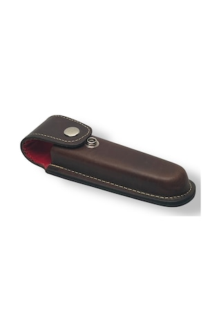 No:6 Kahverengi Deri Çakı Kılıfı Bıçak Kılıfı Kapalı Hali 12cm - 15.5cm Arası Çakılar İçindir Kahverengi