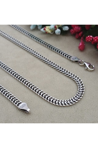 925 Ayar Gümüş İtalyan Ezme Model Kolye 4 Mm 55 Cm