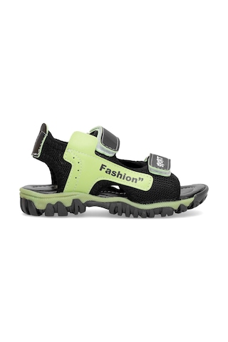 Elit Şa-p-022-25y Patik Erkek Çocuk Düz Sandalet Siyah - Yeşil Siyah - Yeşil