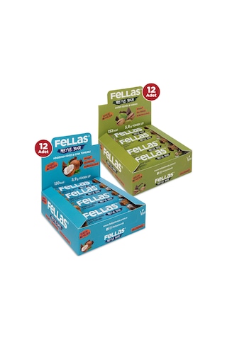 Fellas Meyve Bar 40 G Süper İkili Kutu 24 Adet - Antep Fıstıklı X 12 Adet + Hindistan Cevizli X 12 Adet