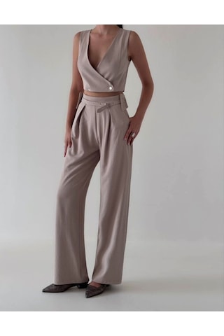 Kadın Ceket Takım İkili Takım Bej